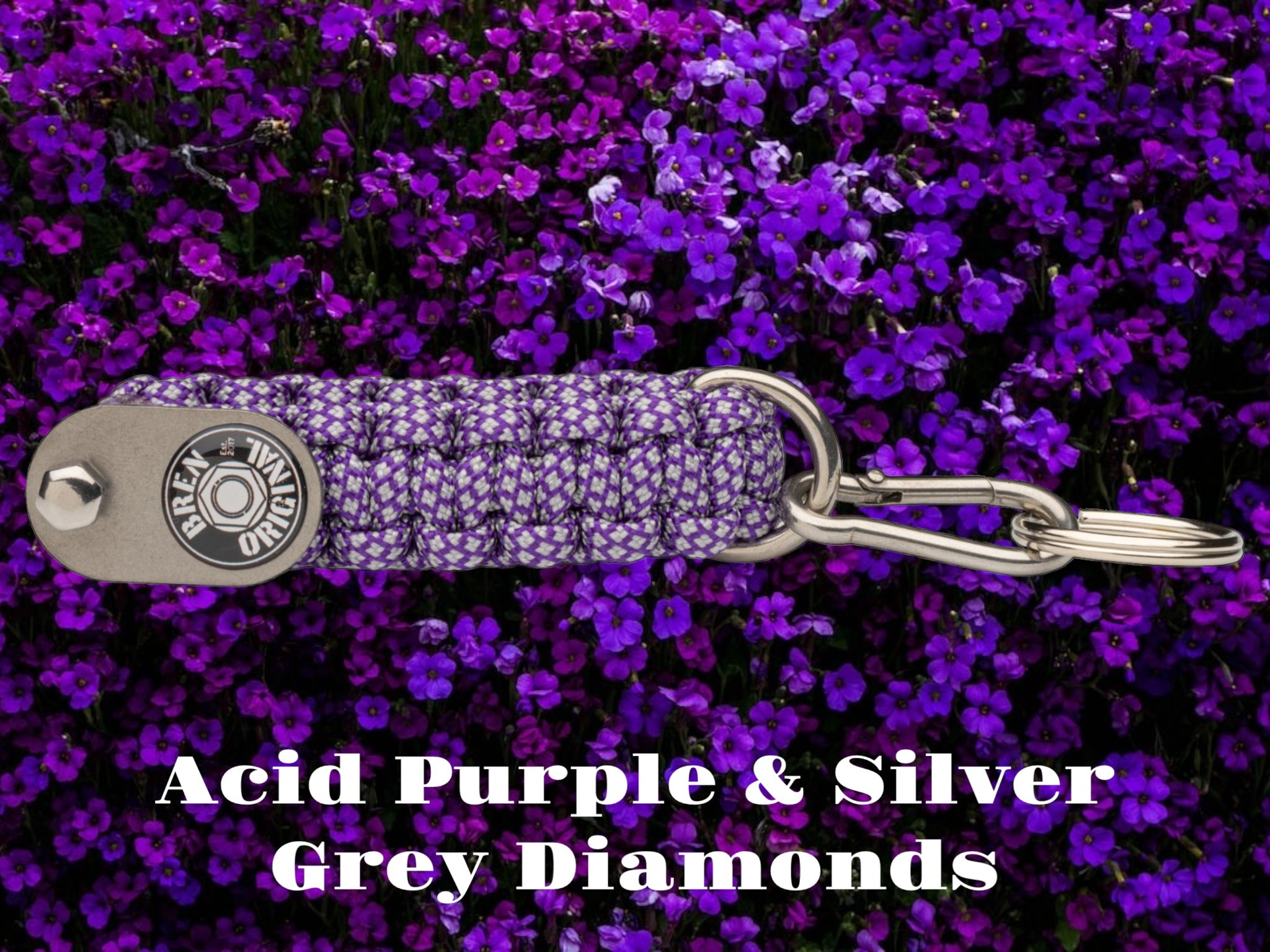 Acid Purple & Silver Grey Diamonds