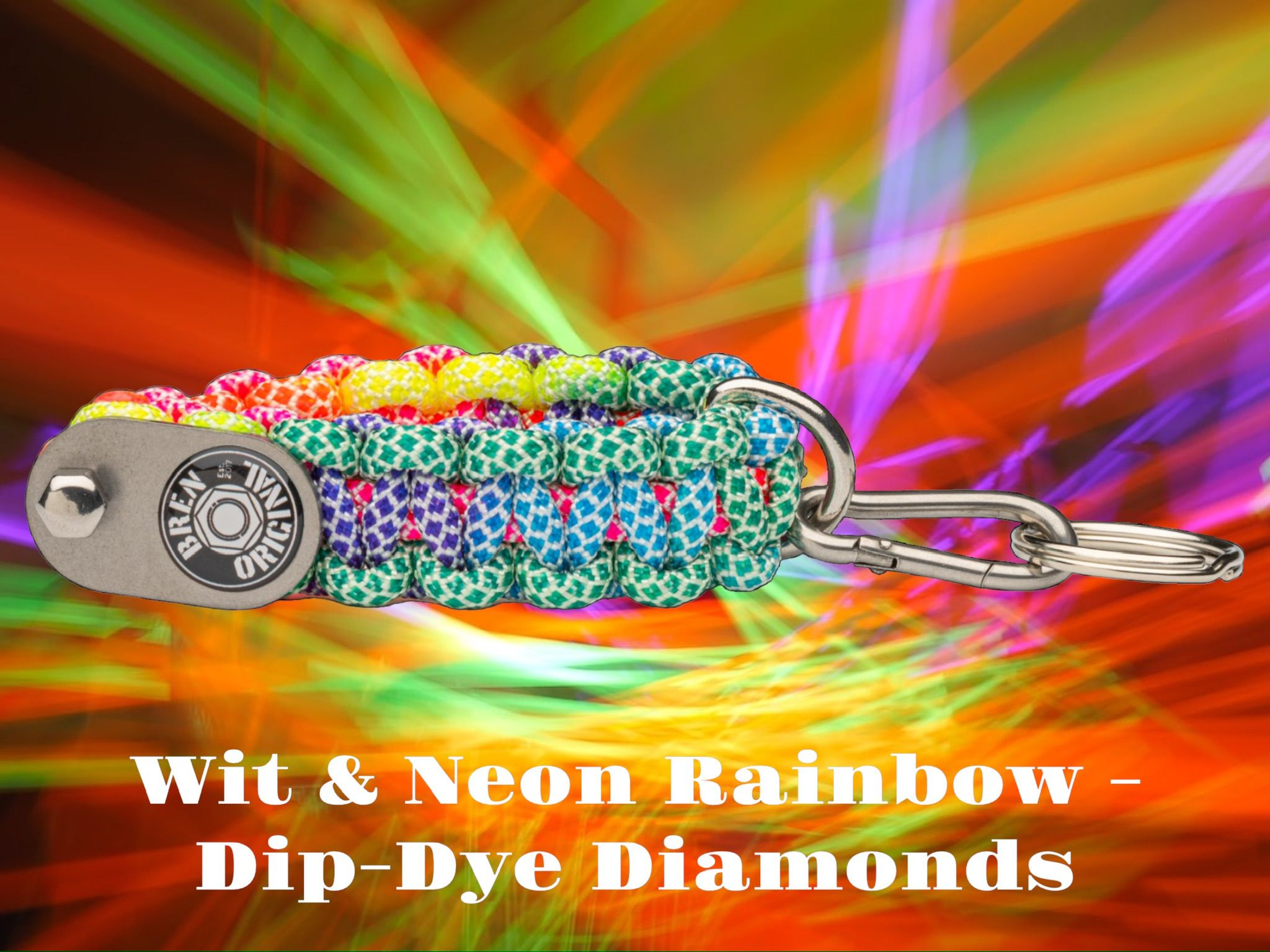 Wit Neon Rainbow Dip Dye Diamonds